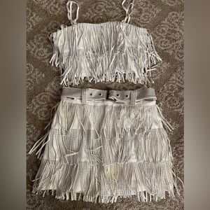 Rhinestone tassel two piece set